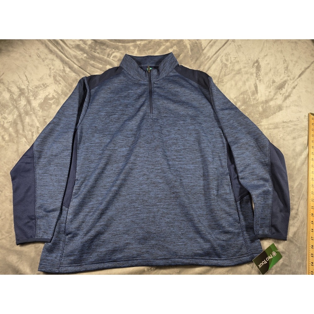 NWT Pro Tour Golf Fleece 1/4 Zip Pullover 2X Big Textured Pattern‎ w/pockets
